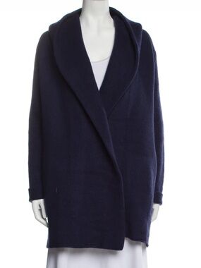 Vince Navy Hooded Open Cardigan